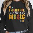 Retro Thankful For Music Floral Music Teacher Thanksgiving Men Women Unisex Sweatshirt, novelty gifts, funny gifts