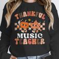 Retro Thankful Music Teacher Pumpkin Fall Thanksgiving Unisex Sweatshirt, novelty gifts, funny gifts