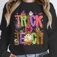 Retro Trick Or Teach Leopard Ghost Halloween Spooky Teacher Unisex Sweatshirt, novelty gifts, funny gifts Retro Trick Or Teach Leopard Ghost Halloween Spooky Teacher Unisex Sweatshirt, novelty gifts, funny gifts