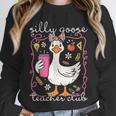 Silly Goose Teacher Club Animal Lover Groovy Teacher Unisex Sweatshirt, novelty gifts, funny gifts