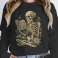 Skeleton Book Floral Skull Halloween Teacher Costume Unisex Sweatshirt, novelty gifts, funny gifts