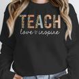Teach Love Inspire Leopard Back To School Cute Teacher Men Women Girls Kids Unisex Sweatshirt, novelty gifts, funny gifts