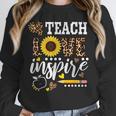 TEACH LOVE INSPIRE Teacher Sunflower Appreciation Unisex Sweatshirt, novelty gifts, funny gifts