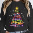 Teacher Crayon Christmas Tree Lights Student School Xmas Unisex Sweatshirt, novelty gifts, funny gifts
