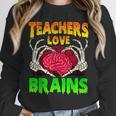 Teacher Teachers Love Brains Skeleton Hand Heart Halloween Unisex Sweatshirt, novelty gifts, funny gifts Teacher Teachers Love Brains Skeleton Hand Heart Halloween Unisex Sweatshirt, novelty gifts, funny gifts