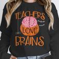 Teachers Love Brains Halloween T-Shirt For Men Women Unisex Sweatshirt, novelty gifts, funny gifts