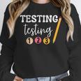 Testing Testing 123 Cute Math Teacher Student Test Day Men Women Girls Kids Unisex Sweatshirt, novelty gifts, funny gifts
