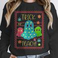 Trick Or Teach Neon Ghost Flower Teacher Spooky Halloween Unisex Sweatshirt, novelty gifts, funny gifts Trick Or Teach Neon Ghost Flower Teacher Spooky Halloween Unisex Sweatshirt, novelty gifts, funny gifts