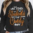 Will Trade Students For Candy Halloween Costume Teacher Unisex Sweatshirt, novelty gifts, funny gifts Will Trade Students For Candy Halloween Costume Teacher Unisex Sweatshirt, novelty gifts, funny gifts