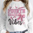 4th Fourth Grade Vibes Back To School Coquette Teacher Girl Unisex Sweatshirt, novelty gifts, funny gifts