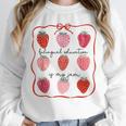 Bilingual Education Is My Jam Strawberry Spanish Teacher Unisex Sweatshirt, novelty gifts, funny gifts