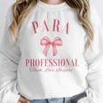 Coquette Bow Paraprofessional School Para Squad Teacher Aide Unisex Sweatshirt, novelty gifts, funny gifts Coquette Bow Paraprofessional School Para Squad Teacher Aide Unisex Sweatshirt, novelty gifts, funny gifts