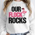 Our Flock Rocks Flamingo Mother's Day Teacher Unisex Sweatshirt, novelty gifts, funny gifts