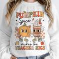 Groovy Pumpkin Spice Makes Teacher Nice Fall Thanksgiving Unisex Sweatshirt, novelty gifts, funny gifts Groovy Pumpkin Spice Makes Teacher Nice Fall Thanksgiving Unisex Sweatshirt, novelty gifts, funny gifts