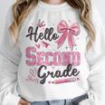 Hello Second Grade First Day Of School Coquette Teacher Girl Unisex Sweatshirt, novelty gifts, funny gifts