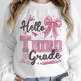 Hello Third Grade First Day Of School Coquette Teacher Girl Unisex Sweatshirt, novelty gifts, funny gifts