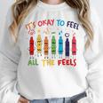 Its Okay To Feel All The Feels Mood Color Crayons Teacher Unisex Sweatshirt, novelty gifts, funny gifts Its Okay To Feel All The Feels Mood Color Crayons Teacher Unisex Sweatshirt, novelty gifts, funny gifts