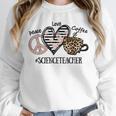 Peace Love Coffee Science Teacher Unisex Sweatshirt, novelty gifts, funny gifts