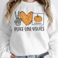 Peace Love Visuals Sped Teacher Pumpkin Skeleton Halloween Unisex Sweatshirt, novelty gifts, funny gifts Peace Love Visuals Sped Teacher Pumpkin Skeleton Halloween Unisex Sweatshirt, novelty gifts, funny gifts