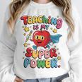 Retro Teaching Is My Superpower Apple Teacher Appreciation Unisex Sweatshirt, novelty gifts, funny gifts