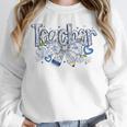 Teacher Blue Chinoiserie Coquette Bow Heart Teacher Life Unisex Sweatshirt, novelty gifts, funny gifts Teacher Blue Chinoiserie Coquette Bow Heart Teacher Life Unisex Sweatshirt, novelty gifts, funny gifts