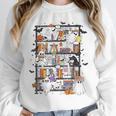 Teacher Library Ghost Reading Book Halloween Cat Unisex Sweatshirt, novelty gifts, funny gifts Teacher Library Ghost Reading Book Halloween Cat Unisex Sweatshirt, novelty gifts, funny gifts