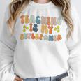Teaching Is My Superpower Vintage Groovy University Teacher Unisex Sweatshirt, novelty gifts, funny gifts
