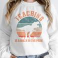 Teaching Is A Walk In The Park Teacher T-Rex Retro Unisex Sweatshirt, novelty gifts, funny gifts