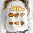 Thankful Syllables Teacher Thanksgiving Educational Kids Unisex Sweatshirt, novelty gifts, funny gifts