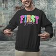 Back To School Neon Checkered First Grade Colorful Teacher Unisex Sweatshirt, First Grade Teacher Sweatshirts, gift for family, gift for coworker Back To School Neon Checkered First Grade Colorful Teacher Unisex Sweatshirt, First Grade Teacher Sweatshirts, gift for family, gift for coworker