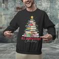 All Booked For Christmas Xmas Tree Teacher Holiday Pajamas Unisex Sweatshirt, gift for family, gift for coworker