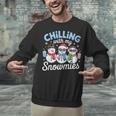 Chillin With My Snowmie Women Christmas Snowman Teacher Snow Unisex Sweatshirt, gift for family, gift for coworker Chillin With My Snowmie Women Christmas Snowman Teacher Snow Unisex Sweatshirt, gift for family, gift for coworker
