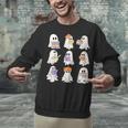 Cute Ghost Reading Books Teacher Halloween Reading Men Women Kids Unisex Sweatshirt, gift for family, gift for coworker