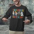 Cute Inclusion Isn't Scary Teacher Skeleton Ghost Halloween Unisex Sweatshirt, gift for family, gift for coworker Cute Inclusion Isn't Scary Teacher Skeleton Ghost Halloween Unisex Sweatshirt, gift for family, gift for coworker