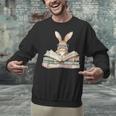 Cute Reading Bunny Glasses Books Bookworm Reader Teacher Unisex Sweatshirt, gift for family, gift for coworker