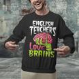 English Teachers Love Brains Zombie Teacher School Halloween Unisex Sweatshirt, English Teacher Sweatshirts, gift for family, gift for coworker