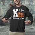 Fall Kindergarten Teacher K Is For Buffalo Plaid Pumpkin Unisex Sweatshirt, gift for family, gift for coworker Fall Kindergarten Teacher K Is For Buffalo Plaid Pumpkin Unisex Sweatshirt, gift for family, gift for coworker