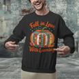 Fall In Love With Learning Book Lover Autumn Pumpkin Teacher Unisex Sweatshirt, gift for family, gift for coworker