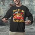 Fall In Love With Learning Pumpkin Thanksgiving Teacher Fall Unisex Sweatshirt, gift for family, gift for coworker