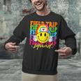 Field Trip Squad Groovy Field Day Smile Face Teacher Tie Dye Unisex Sweatshirt, Groovy Teacher Sweatshirts, gift for family, gift for coworker Field Trip Squad Groovy Field Day Smile Face Teacher Tie Dye Unisex Sweatshirt, Groovy Teacher Sweatshirts, gift for family, gift for coworker
