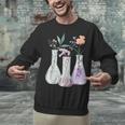Flowers Test Tube Chemistry Student Science Teacher Women Unisex Sweatshirt, Science Teacher Sweatshirts, gift for family, gift for coworker