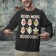 Groovy Halloween Ghost Read More Boooooks Librarian Teacher For Men Women Kids Unisex Sweatshirt, Groovy Teacher Sweatshirts, gift for family, gift for coworker