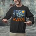 Halloween Pumpkin Starry Night Van Gogh Art Teacher Unisex Sweatshirt, gift for family, gift for coworker