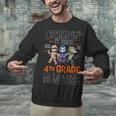 Halloween Teacher Creepin It Real With My 4th Grade Monsters Unisex Sweatshirt, 4th Grade Teacher Sweatshirts, gift for family, gift for coworker