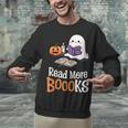 Halloween Teacher Women Cute Reading Ghost Read More Books Unisex Sweatshirt, gift for family, gift for coworker Halloween Teacher Women Cute Reading Ghost Read More Books Unisex Sweatshirt, gift for family, gift for coworker