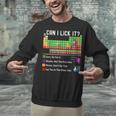Can I Lick It Periodic Table Chart Science Teacher Cool Meme Unisex Sweatshirt, Science Teacher Sweatshirts, gift for family, gift for coworker Can I Lick It Periodic Table Chart Science Teacher Cool Meme Unisex Sweatshirt, Science Teacher Sweatshirts, gift for family, gift for coworker