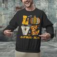 LOVE Pre-K Pumpkin Teacher Student Halloween Costume Unisex Sweatshirt, gift for family, gift for coworker LOVE Pre-K Pumpkin Teacher Student Halloween Costume Unisex Sweatshirt, gift for family, gift for coworker