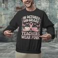 In October 2nd Grade Teachers Wear Pink Ribbon Breast Cancer Unisex Sweatshirt, gift for family, gift for coworker