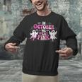 In October We Wear Pink Ballet Ghost Teacher Breast Cancer Unisex Sweatshirt, gift for family, gift for coworker