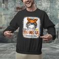 One Thankful Teacher's Aide Messy Bun Thanksgiving Fall Unisex Sweatshirt, gift for family, gift for coworker